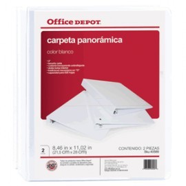 CARPETA OFFICE DEPOT PANORAMICA BLANCA CON 2
