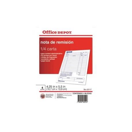 NOTA REMISION OFFICE DEPOT