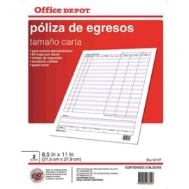 POLIZA EGRESOS 50 HOJAS OFFICE DEPOT