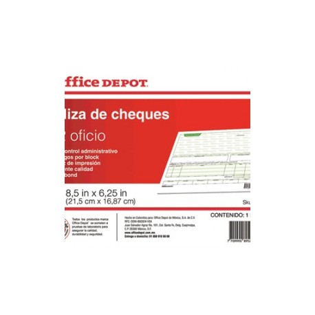 POLIZA CHEQUES OFFICE DEPOT
