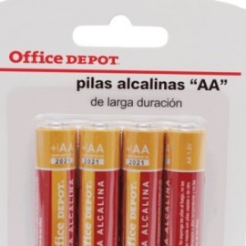 PILA ALCALINA AA OFFICE DEPOT PAQUETE CON 4