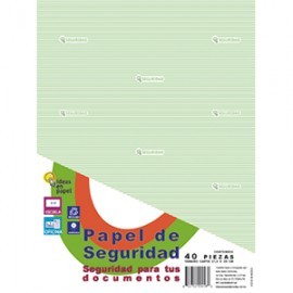 PAPEL SEGURIDAD VERDE 40 PIEZAS