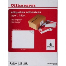 ETIQUETAS LASER INKJER OFFICE DEPOT 4X3 1/3
