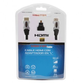 CABLE HDMI MASTER (2 MTS, ADAPTADOR MICRO...